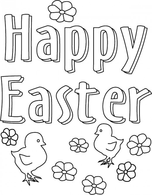 Happy Easter Chick Coloring page